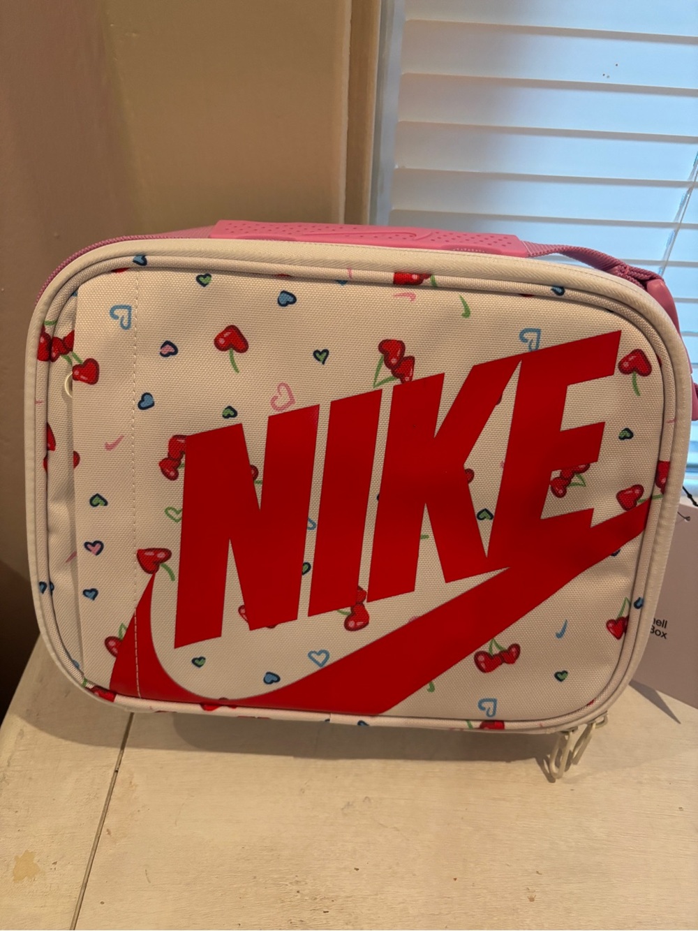 Nike Hard Shell Lunch Box Insulated with Red Logo & Cherry Print NWT